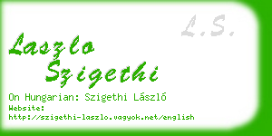 laszlo szigethi business card